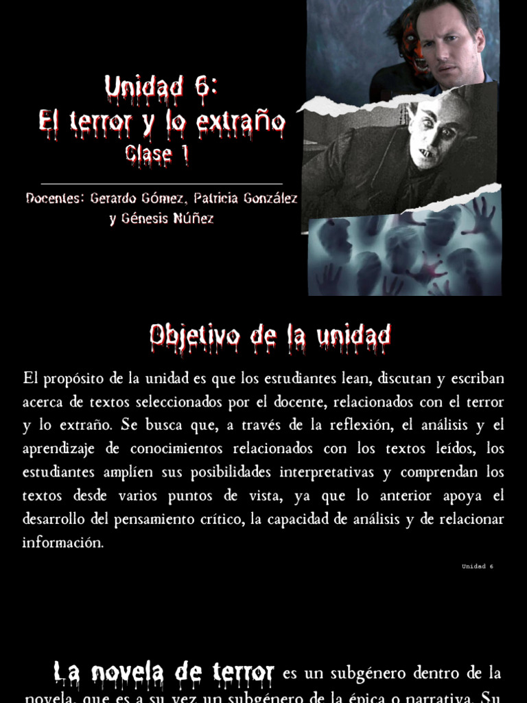 Unidad 6 El terror y lo extraño 3 | PDF | Ficción de terror