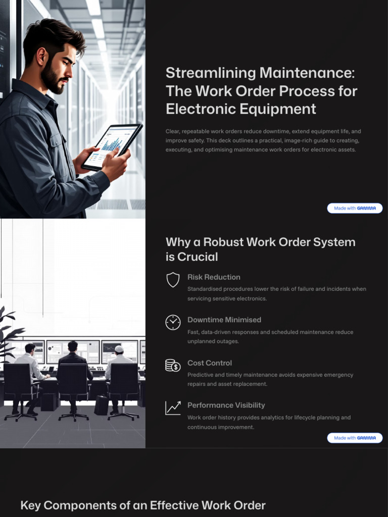 Streamlining Maintenance the Work Order Process for Electronic ...