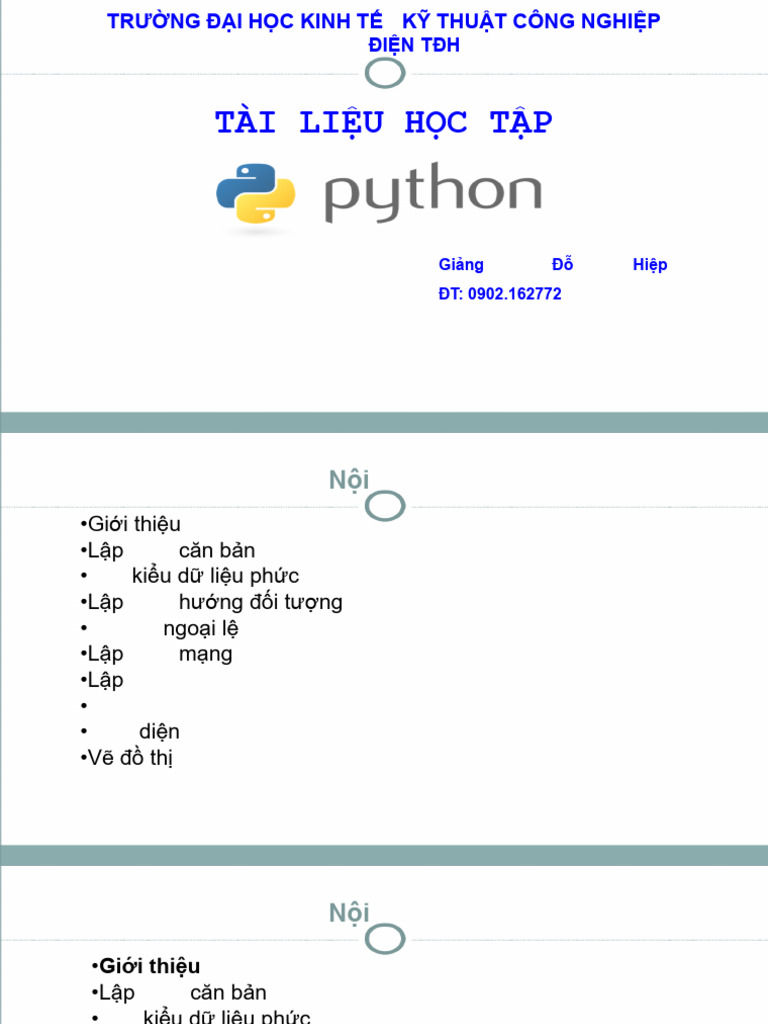 Python co ban_Đỗ Quang Hiệp | PDF