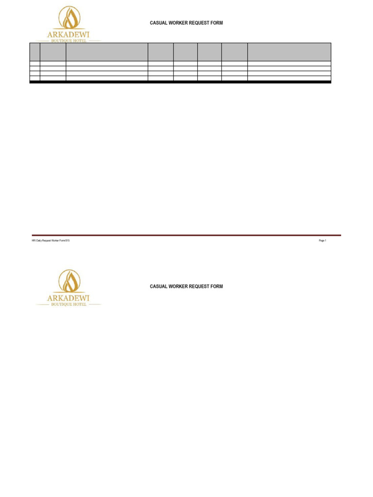 Casual Request Form-1 | PDF