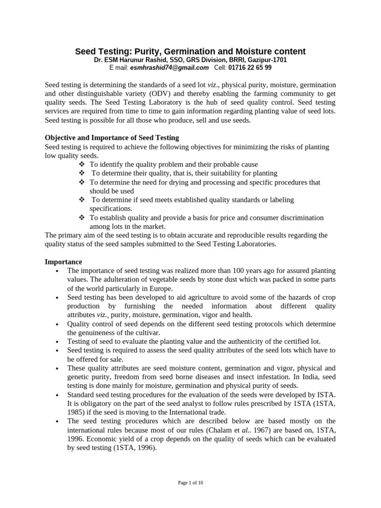 80. Seed Testing_1 revised | PDF