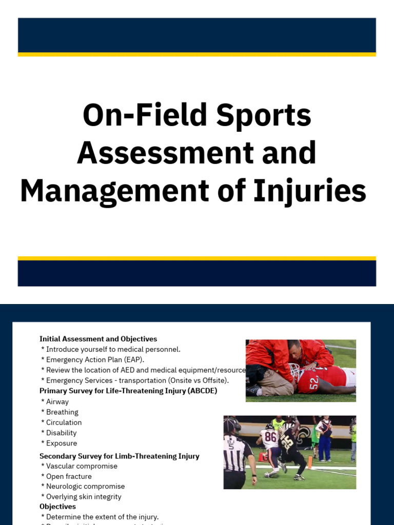 On-Field Sports Assessment & Management of Injuries | PDF | Concussion ...