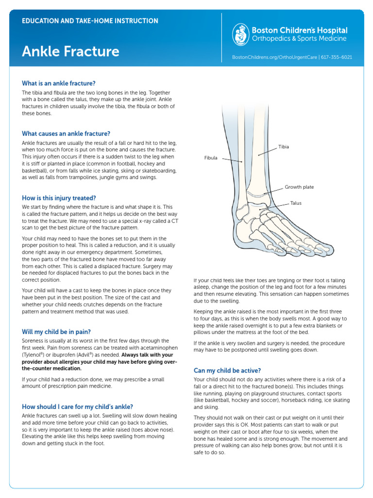 fractures-patient-ed-ankle | PDF | Ankle | Musculoskeletal System