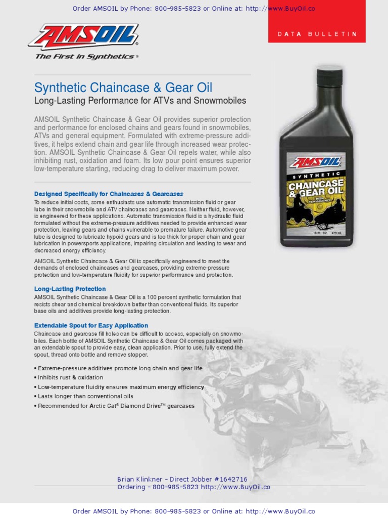 TCC AMSOIL Synthetic Chaincase & Gear Oil Oils Vehicles