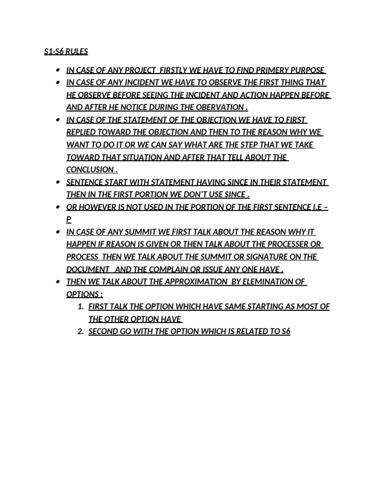 S1-S6 RULES | PDF