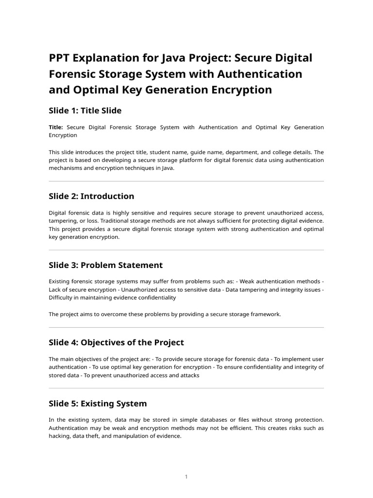 Ppt Explanation Secure Digital Forensic Storage Java Project (2) | PDF ...