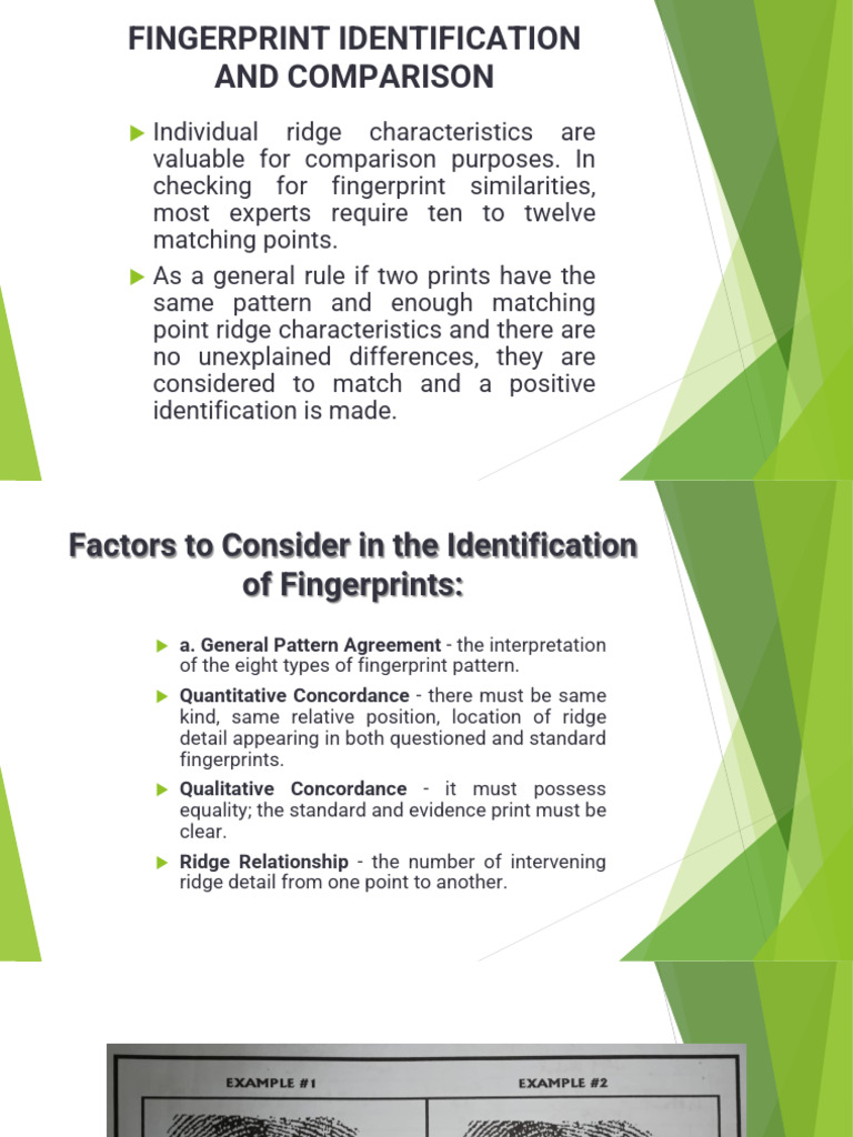 m Topic 6 Fingerprint Identification and Comparison | PDF
