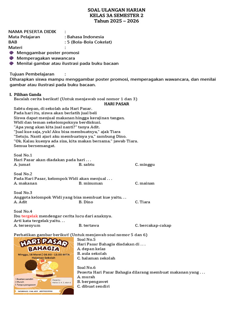 Soal Ulangan Harian Bab 5 | PDF