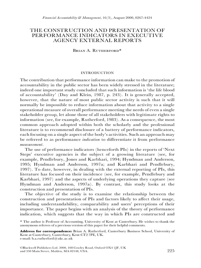 Rutherford - The construction and presentation of performance ...