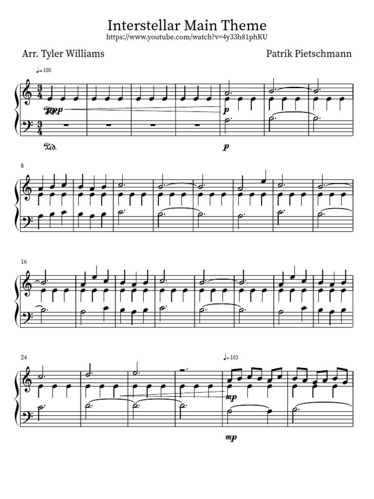 Interstellar Main Theme | PDF