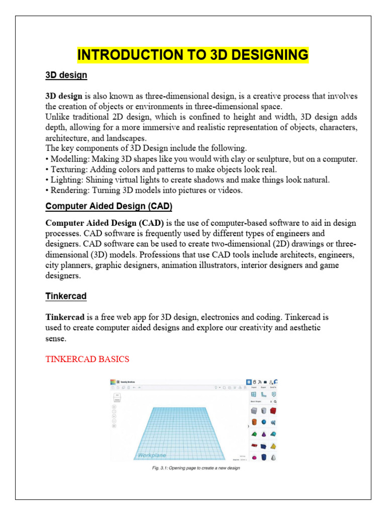 Grade 8 Introduction To 3 D Design | PDF | 3 D Computer Graphics ...