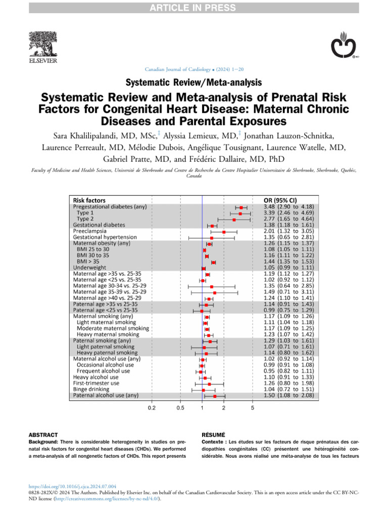 Risk Factors CHD | PDF | Congenital Heart Defect | Fetus