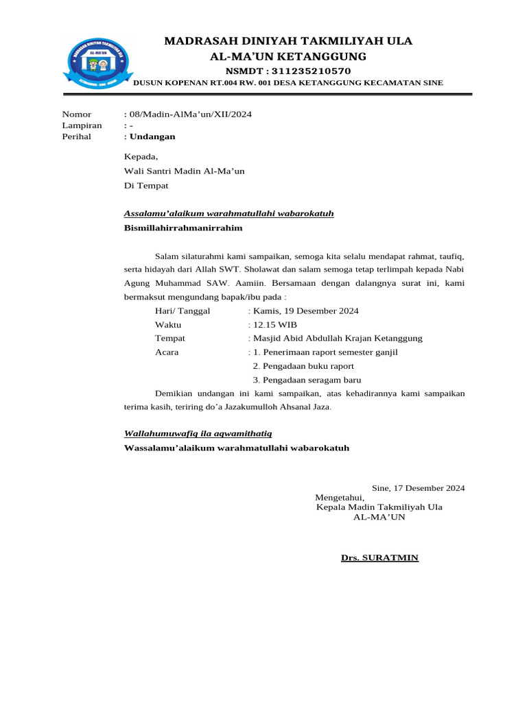 UNDANGAN Madin | PDF