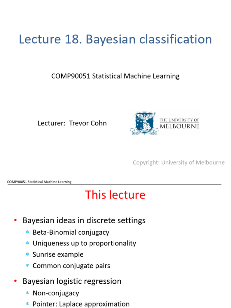 18 Bayesian Classification | PDF | Bayesian Inference | Logistic Regression