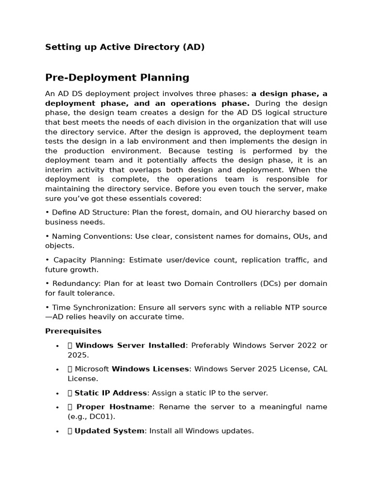 Setting up Active Directory | PDF | Active Directory | Group Policy