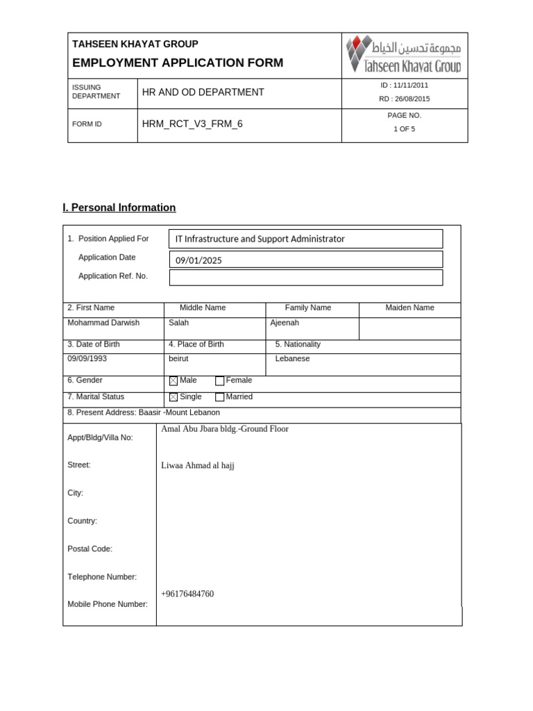 External Employment Application Form | PDF
