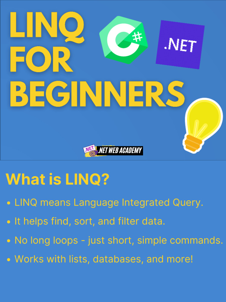 LINQ for Beginners Handbook | PDF | Language Integrated Query ...