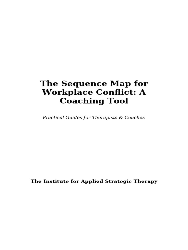 177 the Sequence Map for Workplace Conflict a Coaching Tool | PDF