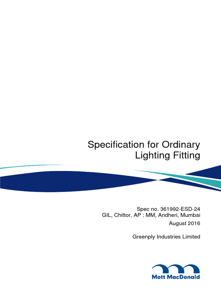 361992-ESD-24 (0) (Specifications for Ordinary Lighting Fitting | PDF ...