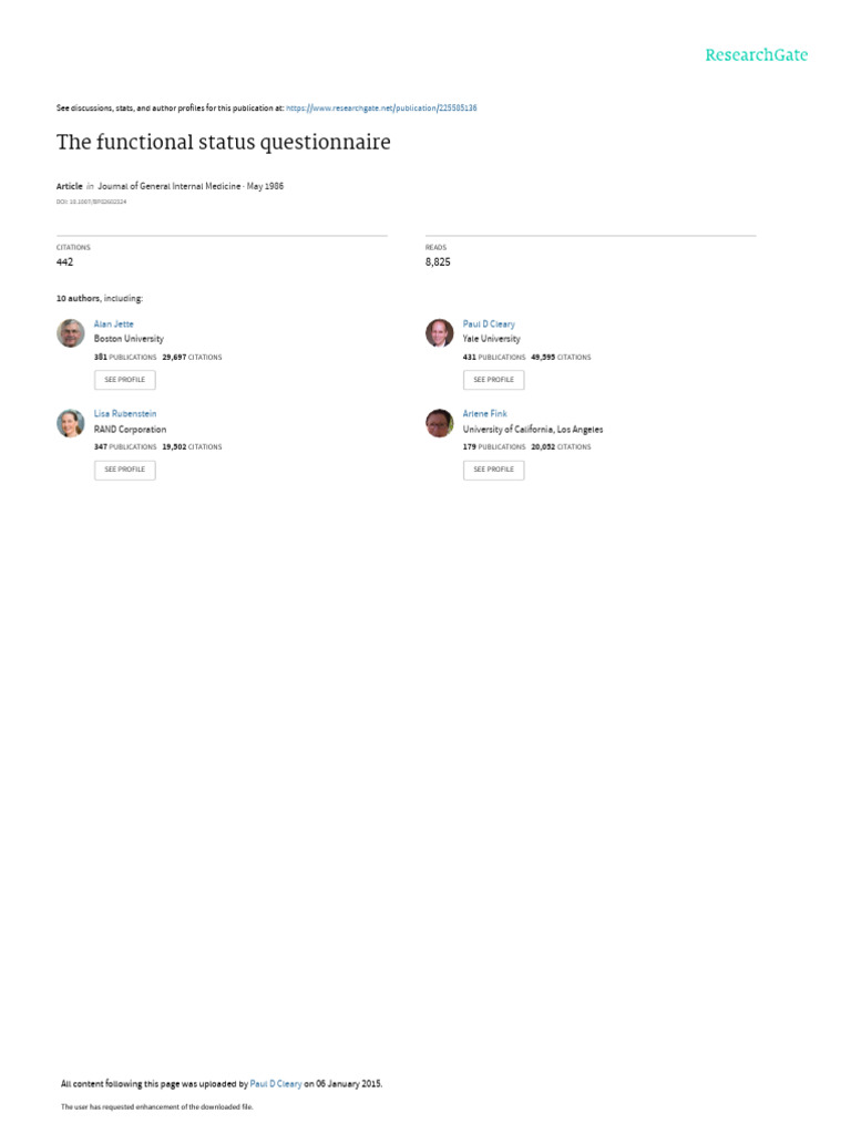Functionalstatusquesitonnaire-reliabilityandvalidity | PDF | Validity ...
