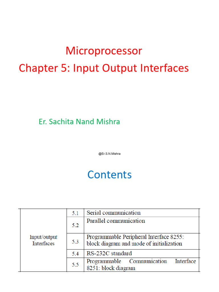 Unit 5_InputOutput Interfaces | PDF | Input/Output | Data Transmission