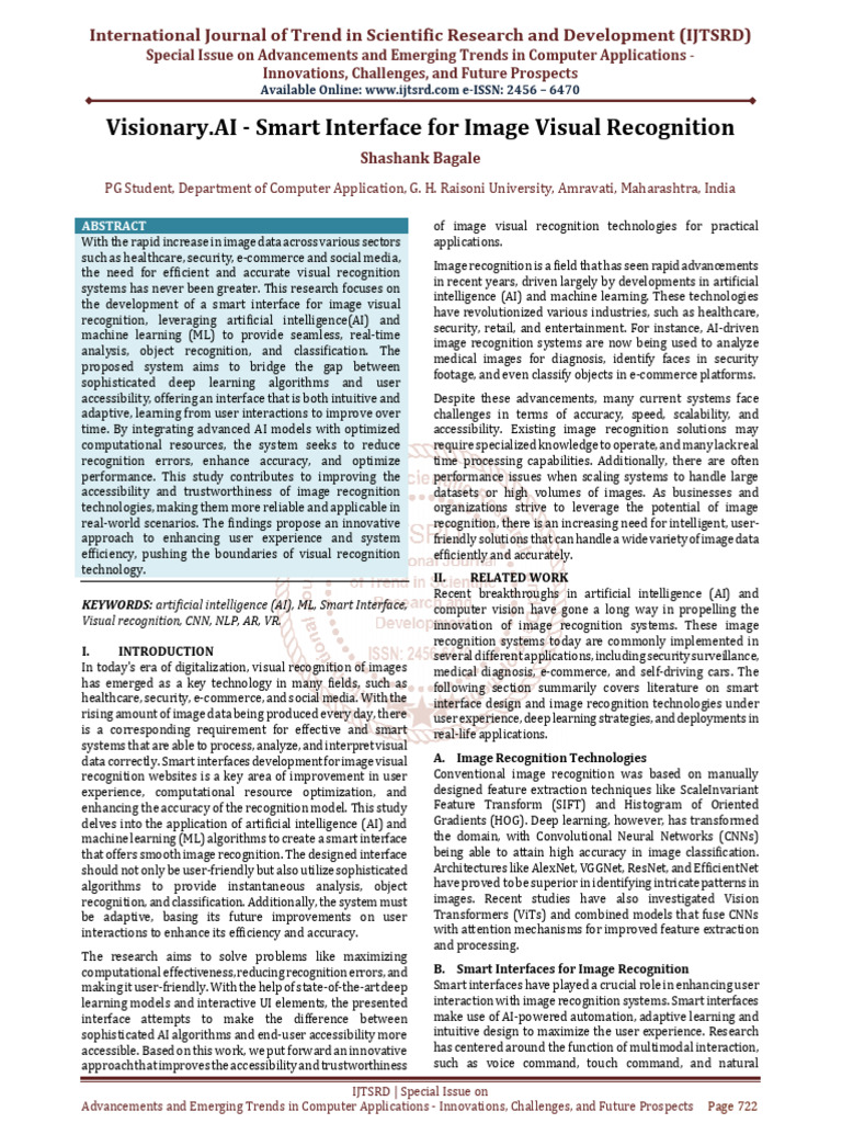 Visionary.AI Smart Interface for Image Visual Recognition | PDF ...