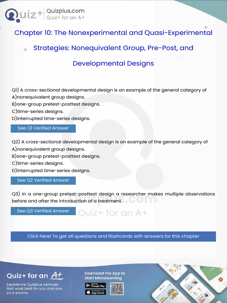 A Crosssectional Developmental Design is an Example of the General ...