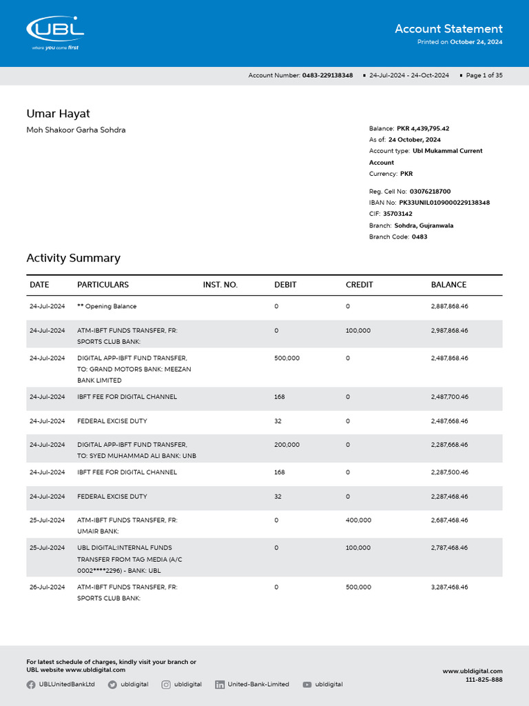 AccountStatement (1) | PDF | Debit Card | Credit Card