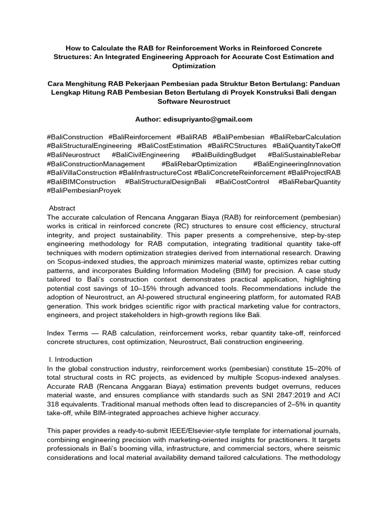 1289-How to Calculate the RAB for Reinforcement Works in Reinforced ...