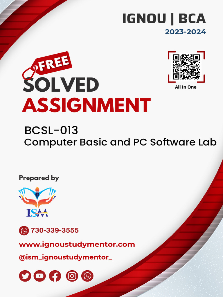 BCSL 013 Free Solved Assignment by ISM IgnouStudyMentor.com | PDF ...