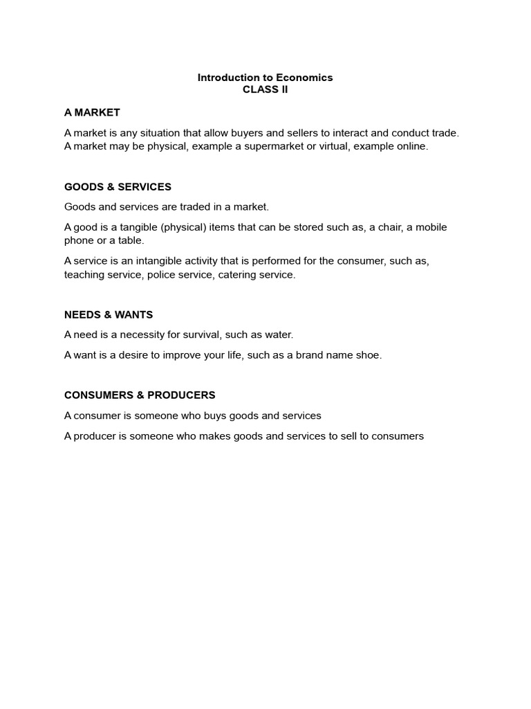 Introduction to Economics - Class Notes 02 | PDF