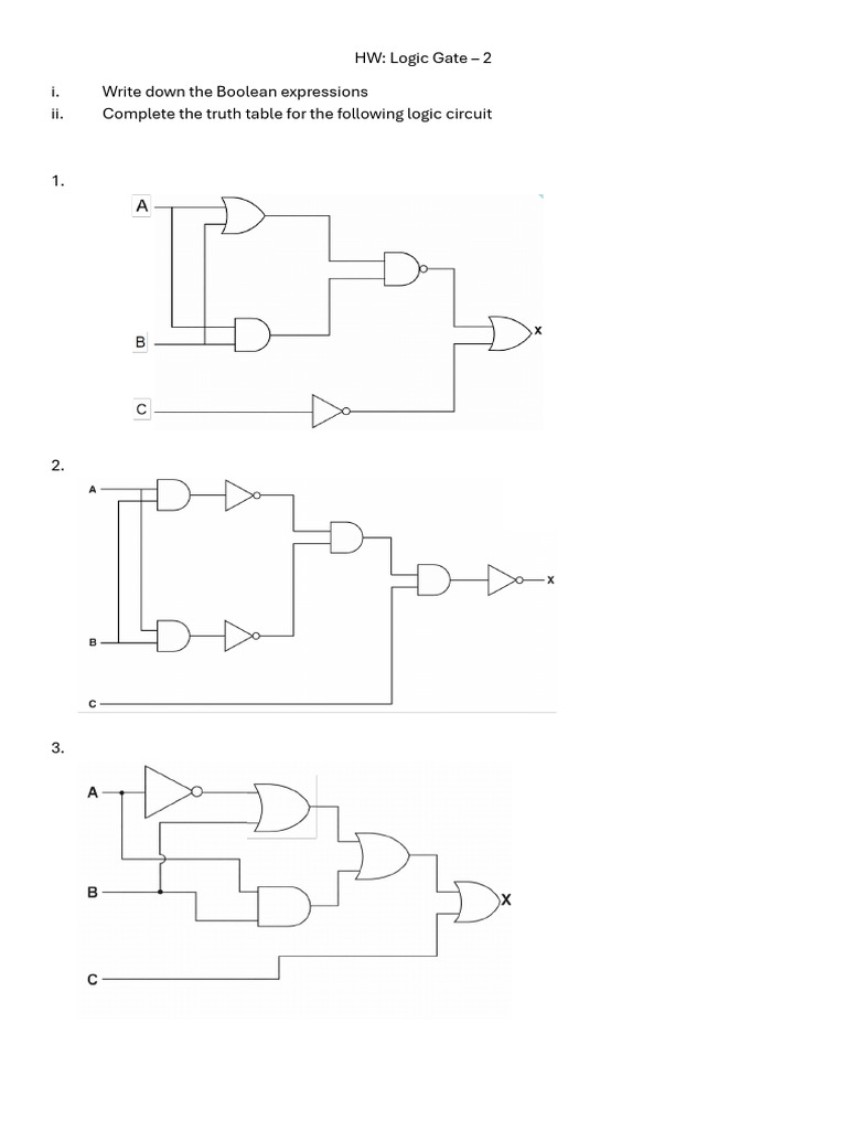 Homeworks - Logic Gates 2 | PDF
