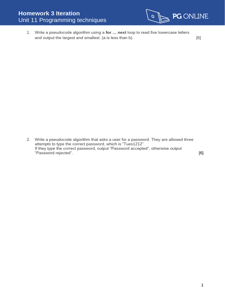 Programming Techniques T3 Homework 3 Iteration | PDF | Iteration ...