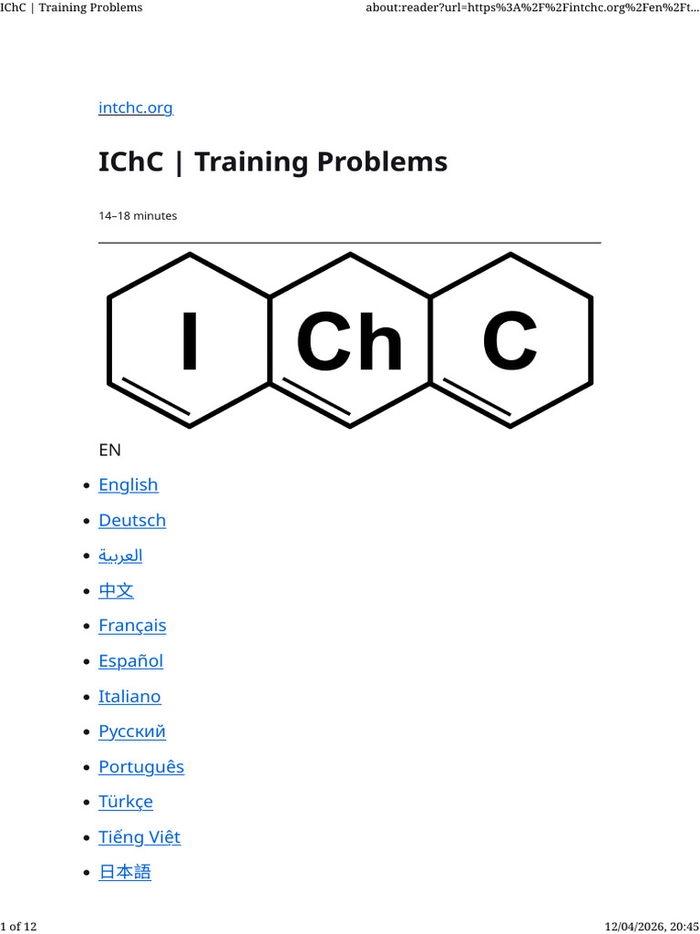 IChC _ Training Problems | PDF | Chemical Bond | Chemical Equilibrium