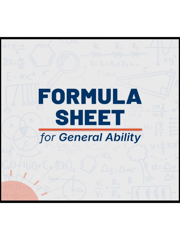 Formula Sheet for General Ability1765810699833 | PDF