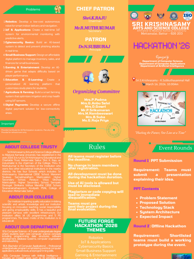 Hackathon 2026 Brochure | PDF | Internet Of Things | Artificial ...