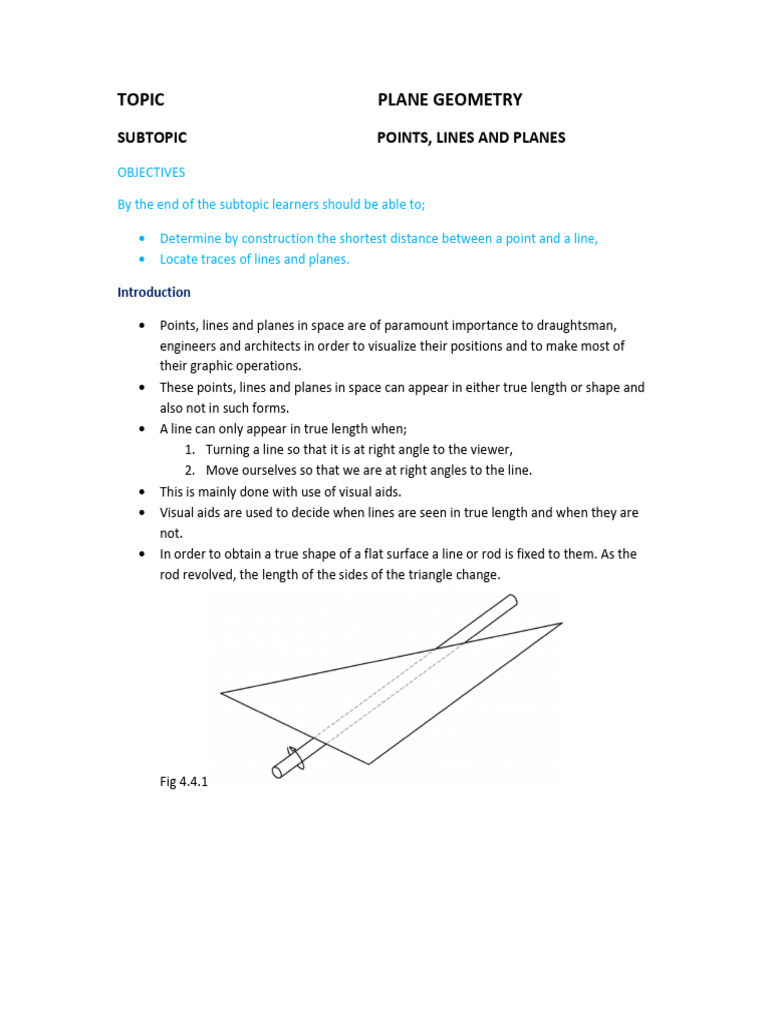 Notes on Point Lines and Planes | PDF | Line (Geometry) | Triangle