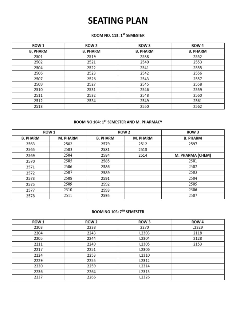 Seating Plan | PDF