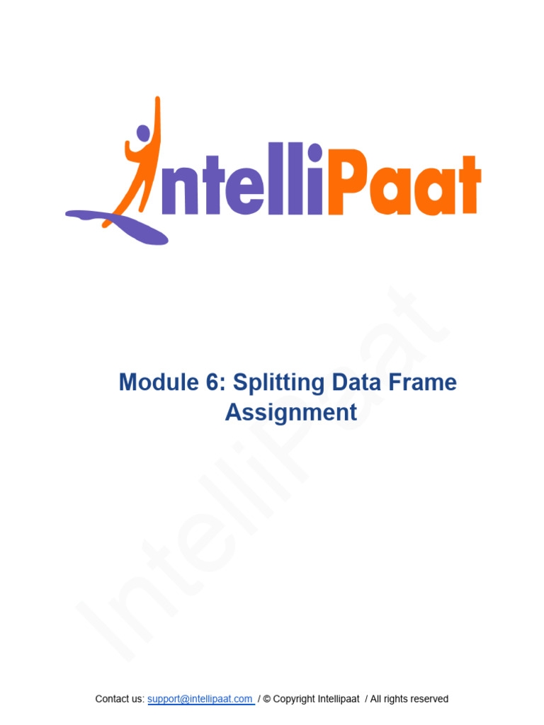 Assignment 1 – Splitting Data Frame | PDF