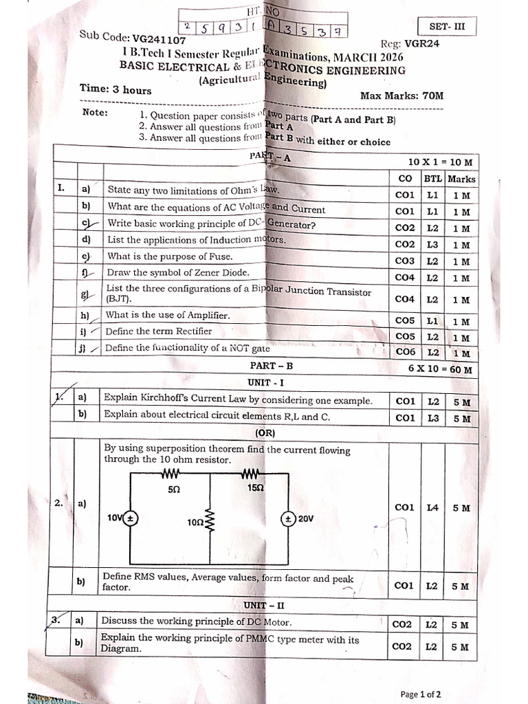 BEEE Previous Paper | PDF