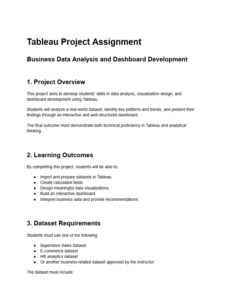 Tableau Project Assignment | PDF | Data Analysis | Information Science
