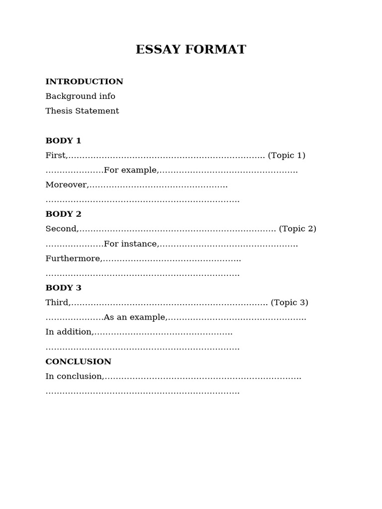 Essay Format | PDF