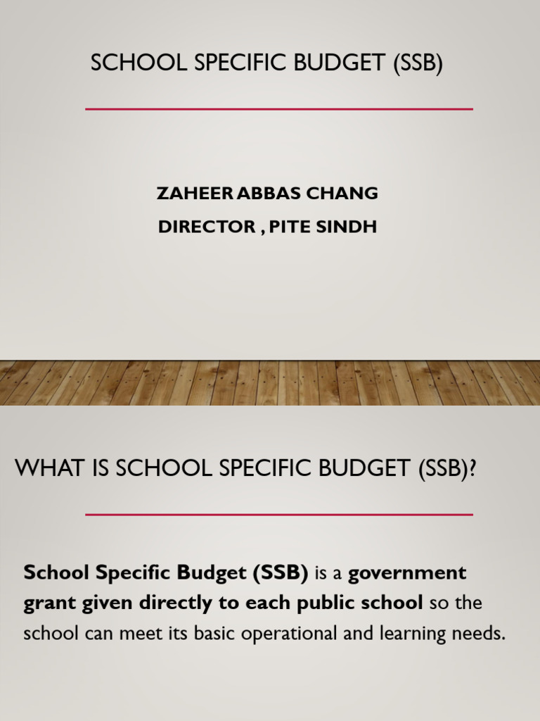 SSB Sindh Headmasters Training Presentation(24!3!2026) | PDF | Receipt ...