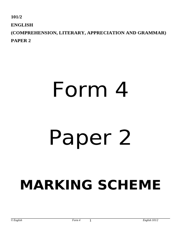 English Paper 2 Ms | PDF
