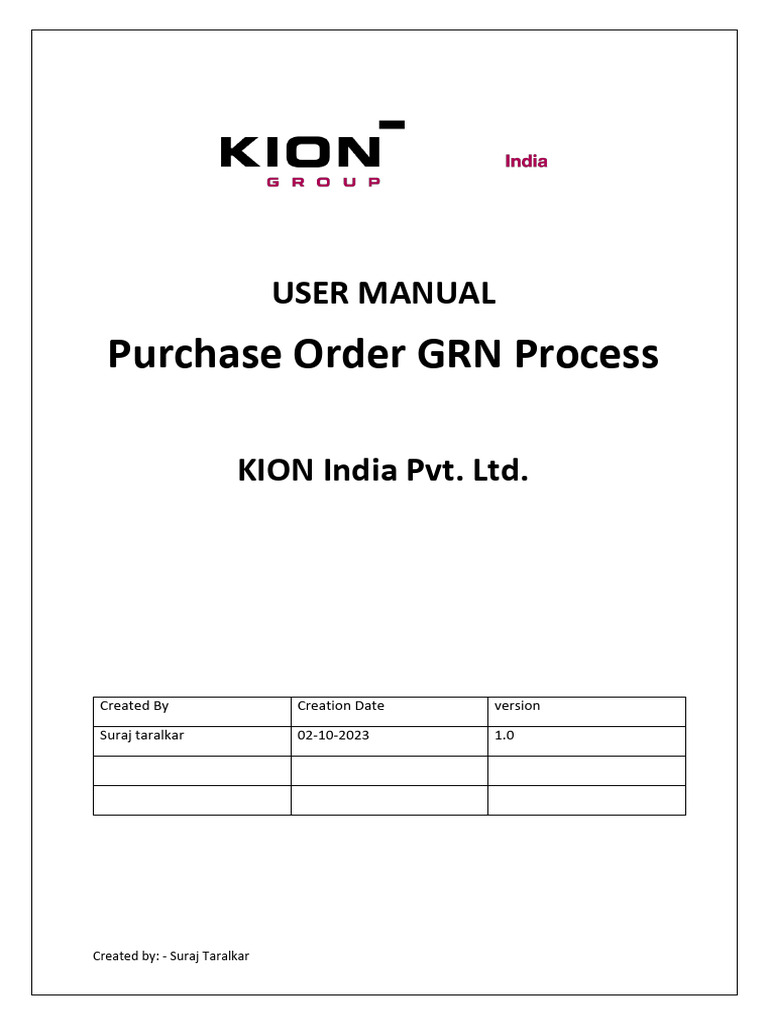 USER MANUAL- IPO Purchase Order (Version1.0) | PDF