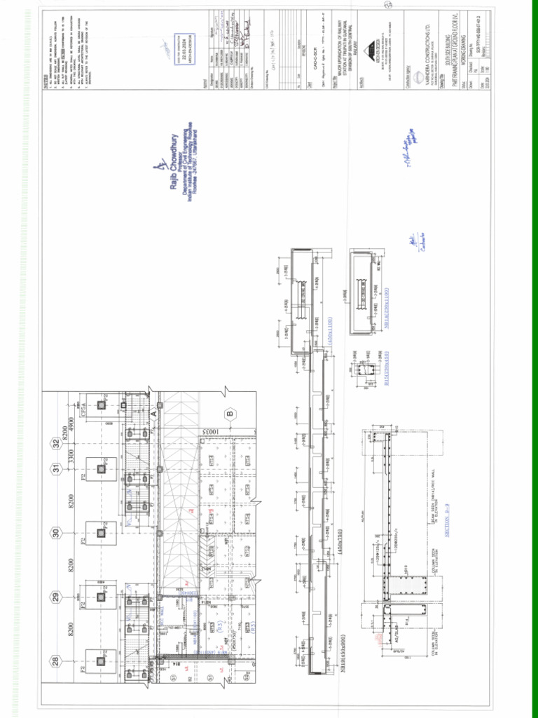 SSB Part Framing Plan and Beam Details at Ground Floor | PDF
