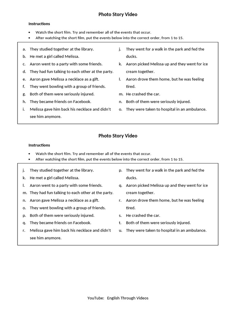 English Through Videos Past Simple Tense Picture | PDF