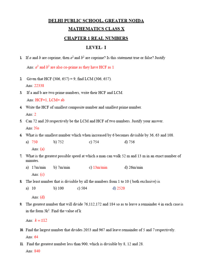 Ch1 Real Numbers | PDF
