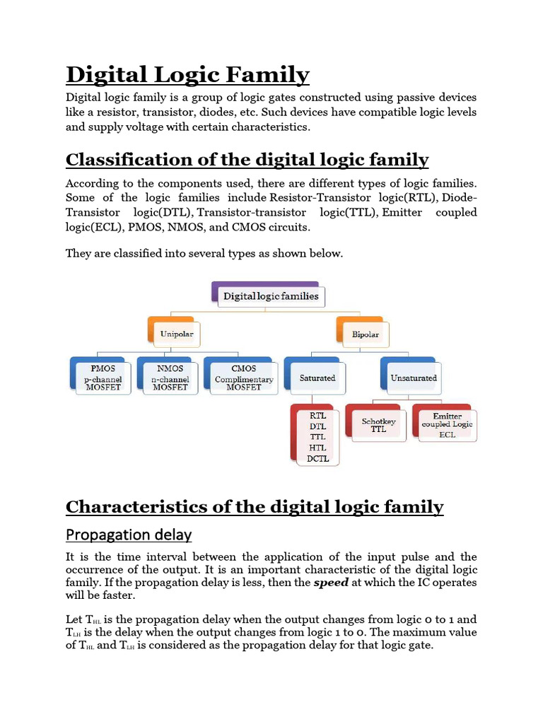 Digital Logic Family | PDF | Mosfet | Logic Gate