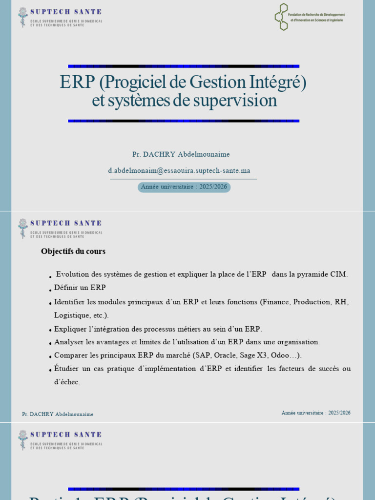 Chapitre 1 ERP (1) | PDF | Progiciel de gestion intégré | Facture